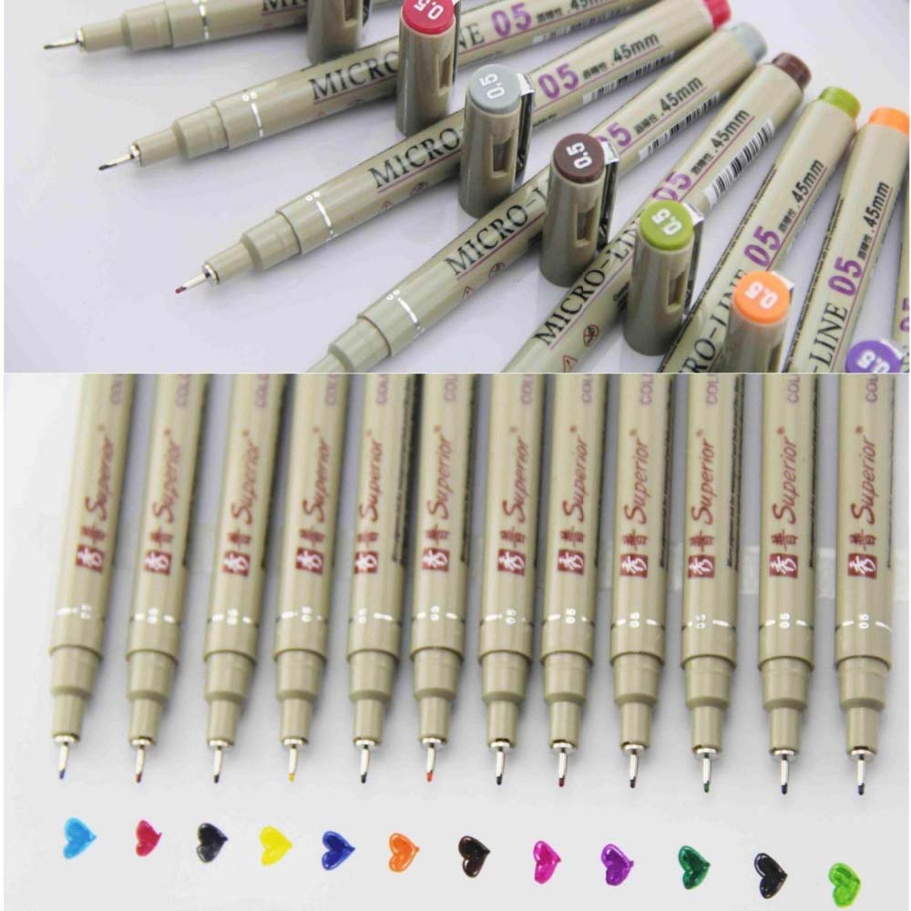 Copic Marker Sketch - Stylos à pointe poreuse 12 couleurs,